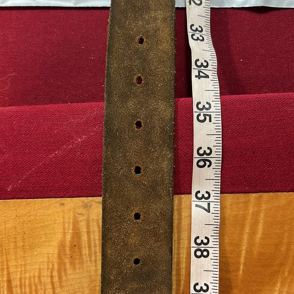 AE belt FITS 33-39” DARK BROWN LEAF Embossed SOFT Leather 1.75”wide BOHO Western - Picture 8 of 12